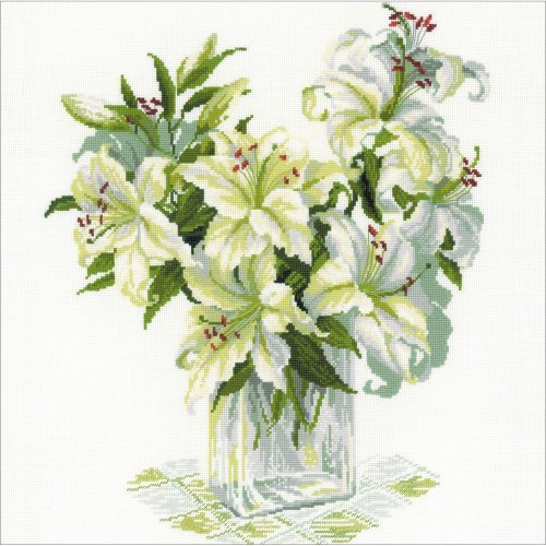 (image for) White Lilies (14 Count) Counted Cross Stitch Kit